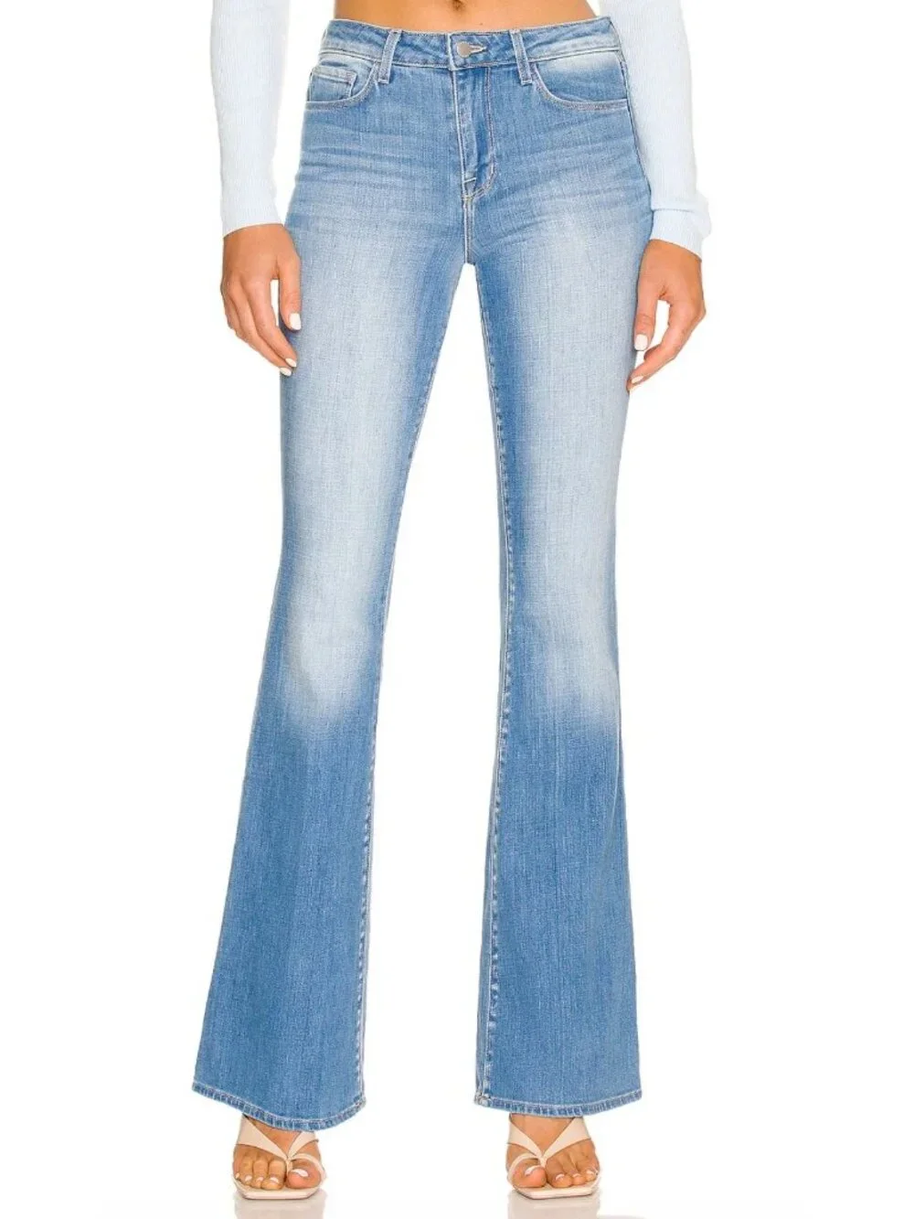 L'AGENCE Bell High Rise Flare Jeans Atlantic Size 27